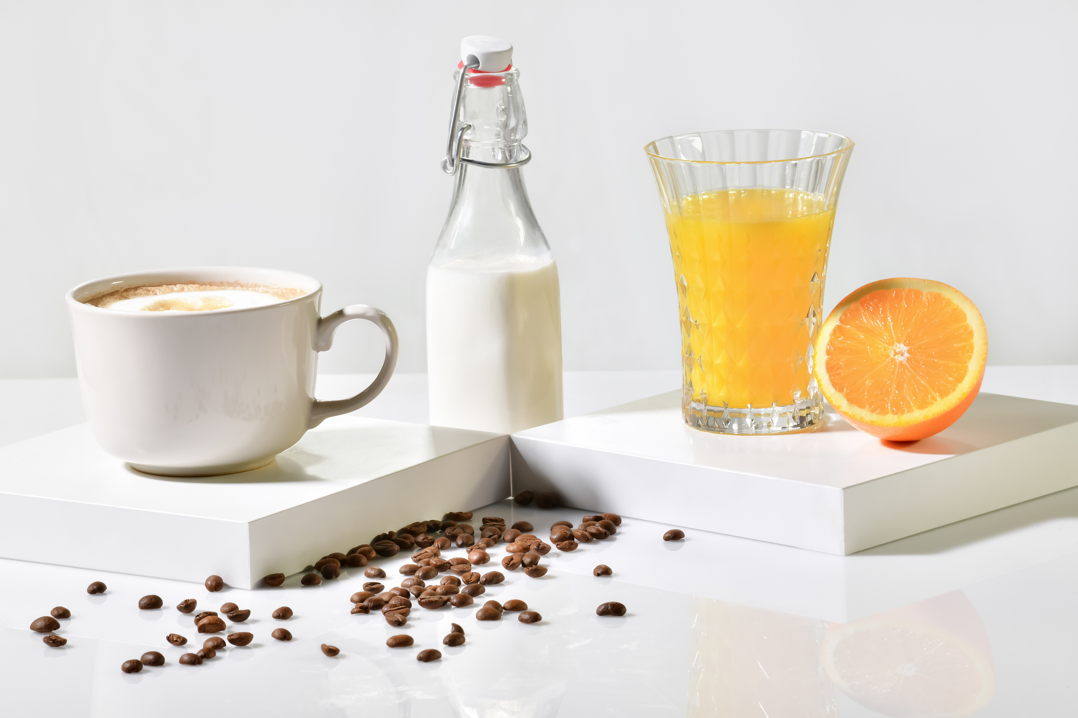 Milk and orange juice